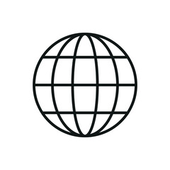 Line globe icon - editable stroke