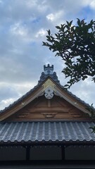 Fototapeta na wymiar The beautiful temple rooftop beside the Todai university at Hongo district in Bunkyo ward, Tokyo Japan year 2022 July 27th