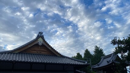 The beautiful temple rooftop beside the Todai university at Hongo district in Bunkyo ward, Tokyo Japan year 2022 July 27th