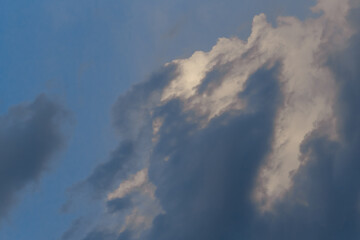 Fototapeta na wymiar Cumulus sky air weather blue background high cloudy atmosphere
