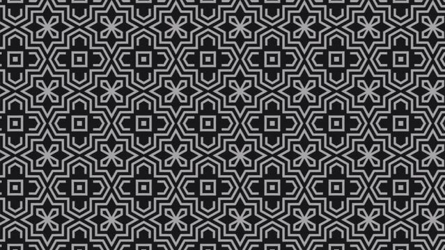 A black and white seamless tile pattern. Seamless geometric pattern in a black - white colors. Panning