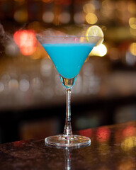 Cocktails Drinks on bar, New Delhi, India.