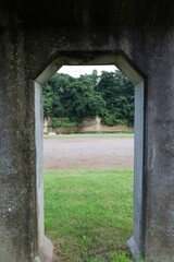 The scenery seen from the concrete structure.