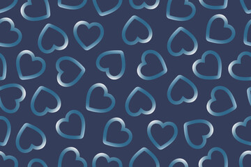 Silver light heart texture valentine pattern