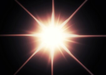 オレンジ色に光り輝く星のイラスト