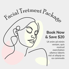 Facial treatment package, beauty care banners