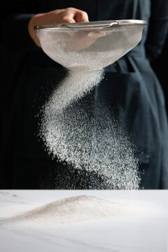 Sifting flour