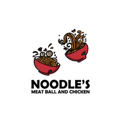 illustration meat ball design logo vector
