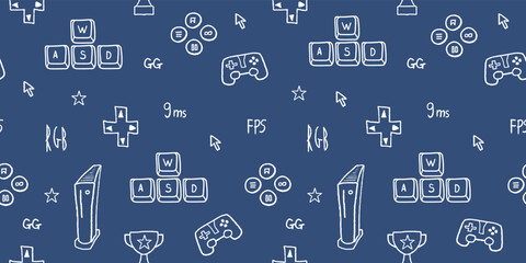 Video game seamless vector pattern