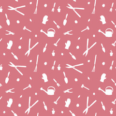 Gardening tools seamless fashion print