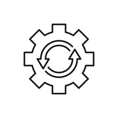 Recovery gear. Workflow, productivity, optimization icon line style isolated on white background. Vector illustration