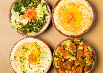 four vegetarian middle eastern appetizers