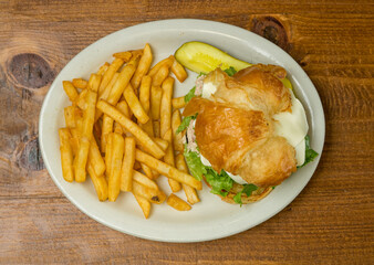 tuna salad on a croissant