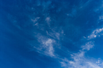 White clouds mild windy weather nature background sky