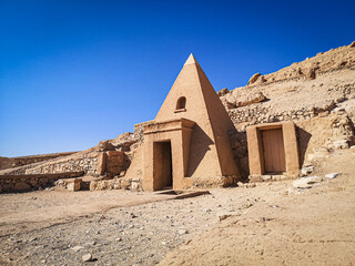 Ruins of ancient Deir el-Medina, one of the group of Theban necropolises