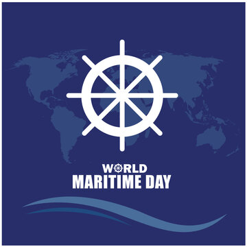 Vector illustration of World Maritime Day. Simple and elegant design