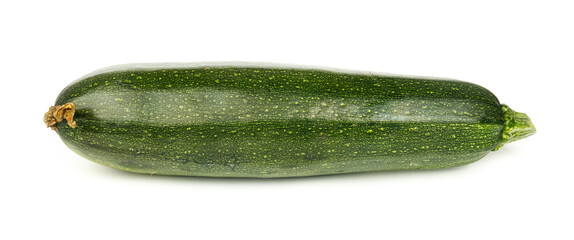 Fresh green zucchini on white background, garden vegetable.