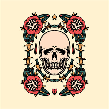 skull tattoo set vector design