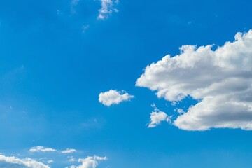 Blue sky with clouds on sunny day