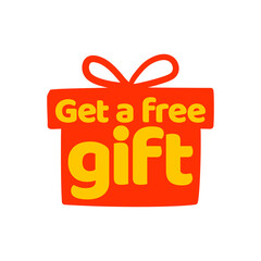 Badge Get a free gift, vector illustration