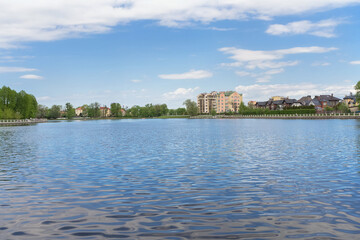 cityscape of Kaliningrad with pond Verhniy view