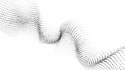 Abstract white background of moving dots. Vector 3d illustration.