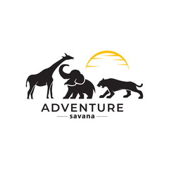 Animal Conservation Logo design. Wildlife Safari Logo design inspiration