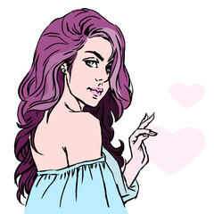 sweet girl vector for card illustration decoration