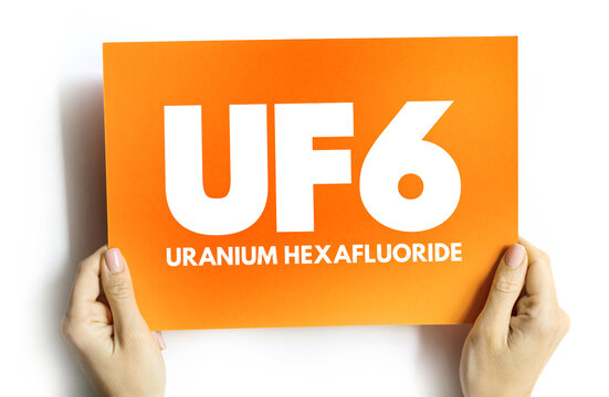 UF6 - Uranium Hexafluoride Acronym On Card, Technology Concept Background