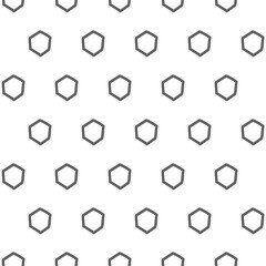 Vector. The texture of the contour hexagon. Black and white geometric seamless pattern. Mosaic abstract background. Hexagonal repeating hand drawn geometric polygon texture.