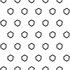 Vector. The texture of the contour hexagon. Black and white geometric seamless pattern. Mosaic abstract background. Hexagonal repeating hand drawn geometric polygon texture.