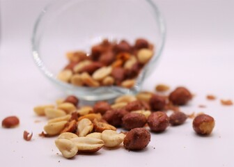 nuts in a glass bowl