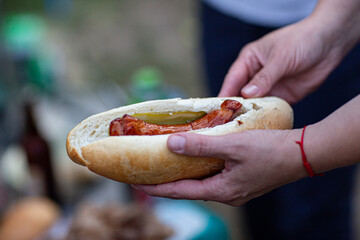 Zdrowy Hot dog  - obrazy, fototapety, plakaty
