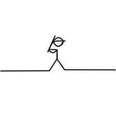 Continuous line art design of man playing baseball in single line design. 