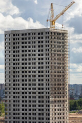 Fototapeta na wymiar Russia. Saint-Petersburg. Construction of a multi-storey residential building.