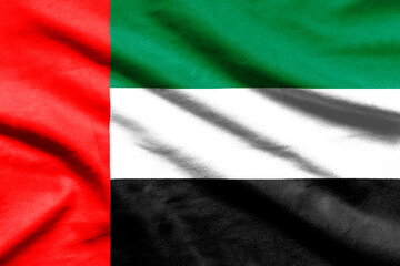 Arab Emirates flag in wavy fabric.