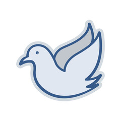 Pigeons icon. Icon related to wedding. colored icon style. suitable for sticker. Simple design editable