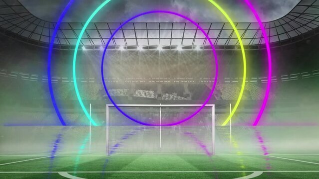 Animation of moving circles over stadium