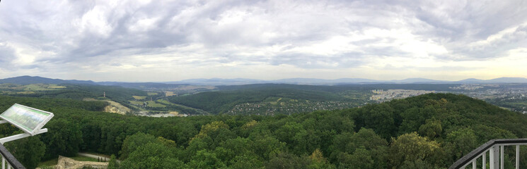 Fototapeta na wymiar View from the mountain. Kosice, Slovakia. Panoramic photo.