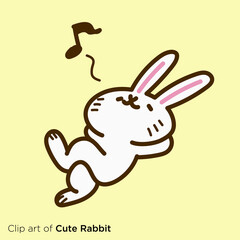 ウサギのキャラクターイラストシリーズ　「上機嫌なウサギ」