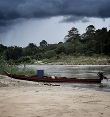 boats on the river bank