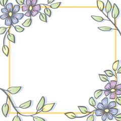 Hand drawn floral frame background