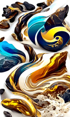 Amazing abstract art of fluid ocean and natural luxury, background design and creative template, tender and dreamy design.