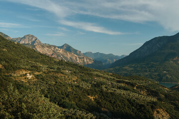 Picturesque landscape view of mountains in Central Greece, Evrytania region.