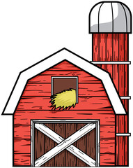 red barn and silo © Muhammad