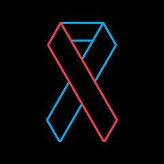 Aids vector icon on black background. Medical sign