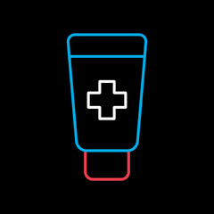Fototapeta premium Ointment cream tube medicine vector icon