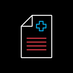 Obraz premium Medical report, clinical record vector icon