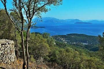 Fototapeta na wymiar Greece,island Ithaki-view of the town Kioni