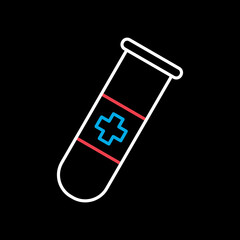 Flask with medical cross vector icon